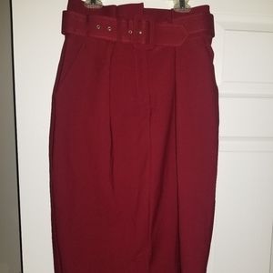 ASOS red belted pencil skirt, size 6